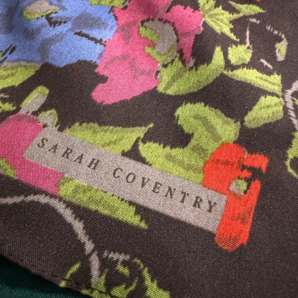 Vintage Scarf Bundle 3pc Floral & Solid Oblong Scarves Mixed‎ Brands